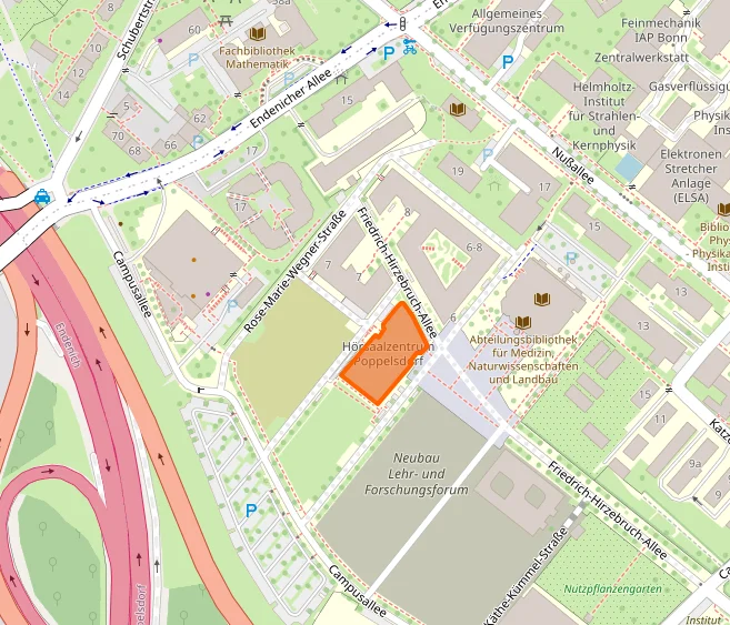 Lageplan Hörsaalzentrum Poppelsdorf