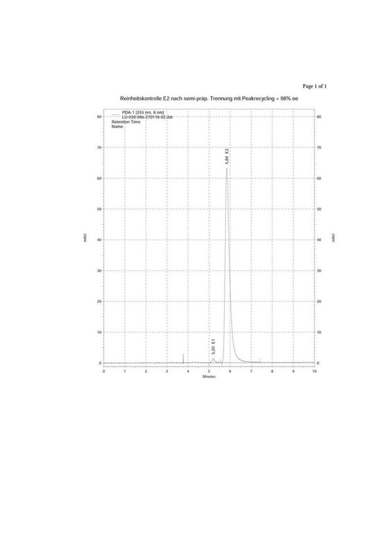 Beispiel Reinheitskontrolle E2 aus semipräp. HPLC-Trennung
