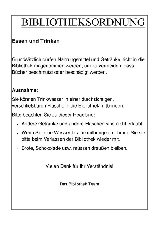 Bibliotheksordnung